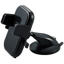 ELECOM P-CARS10BK 車載アクセサリー/ スマホスタンド/ ワンタッチホルダー/ ゲル吸盤タイプ/ ブラック【在庫目安:お取り寄せ】