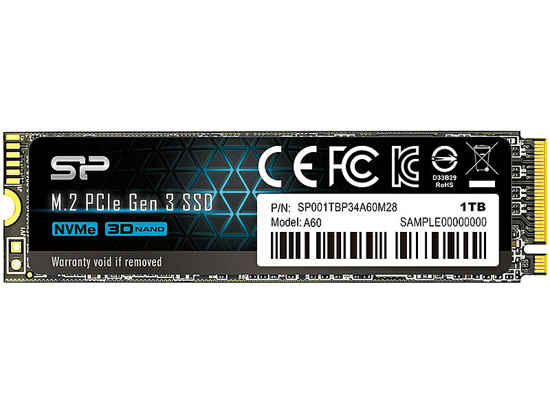 【送料無料】シリコンパワー SP001TBP34A60M28 A60 M.2 Gen3 x4 type2280 1TB SSD【在庫目安:お取り寄せ】