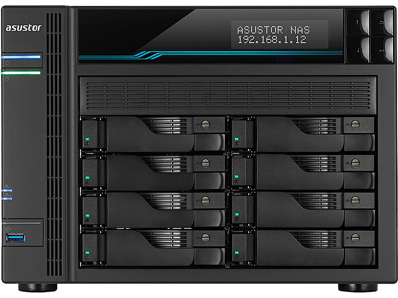 【送料無料】ASUSTOR AS6508T LOCKERSTOR 8 8ベイNAS Intel ATOM C3538 2.1GHz Quad-Core 8GB RAM 10GBASE-T x2 2.5GBASE-T x2 USB3.2 Gen1 x2 M.2 NVMe/ SATA slot x2 3年保証【在庫目安:お取り寄せ】| NAS RAID レイド