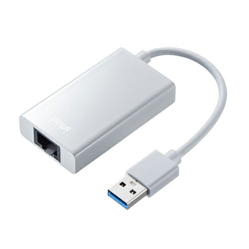 【送料無料】サンワサプライ USB-CVLAN3WN 有線LANアダプタ（USB A Gen1-LAN変換・USBハブ付き・Gigabit対応・ホワイト）【在庫目安:お取り寄せ】