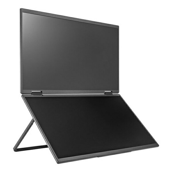 【送料無料】プリンストン PTF-M156DS 15.6型 2画面 フルHDモバイルディスプレイ/ 1920×1080/ HDMI、USB Type-C/ ブラック/ スピーカー：あり【在庫目安:お取り寄せ】