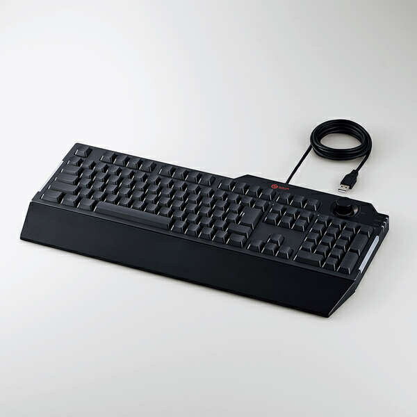 【送料無料】ELECOM TK-G02UMBK ゲーミングキーボード/ メンブレン式/ 着脱式リストレスト付/ ボリュー..