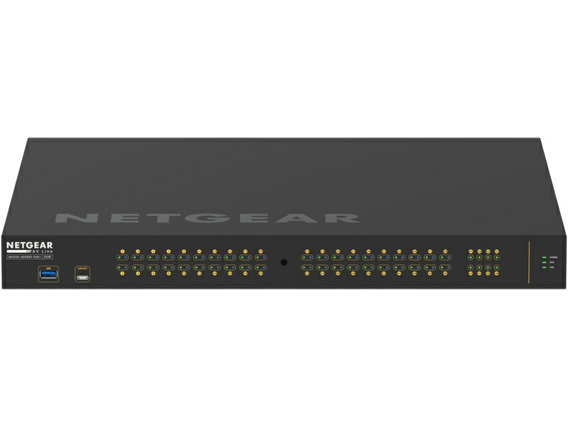 【送料無料】NETGEAR GSM4248PX-100AJS ProAV向けPoE+対応 (960W) 1Gポート×40 SFP+スロット×8 フルマネージスイッチ【在庫目安:お取り寄せ】