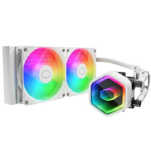 【送料無料】CoolerMaster MLW-D24M-A18PA-RW MASTERLIQUID 240 Core II White/ 240mm水冷クーラー/ ホワイト/ 改良型G9Rデュアルチャンバーポンプ採用/ Intel LGA1851/ 1700/ 1200/ 1156/ 1155/ 1151/ 1150/ AMD AM5/ AM4対応