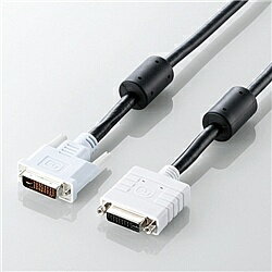 DVI アナログ延長ケーブル 1.0m/DVI-I29pinオス-DVI-I29pinメス (ブラック) ■DVI-I出力端子を装備したパソコンと、DVI-Iデジタル入力端子を持つディスプレイを接続するDVIケーブル(アナログ/デジタル)を延長できるDVI延長ケーブルです。 ■外部ノイズの干渉を受けにくい二重シールドケーブルを使用しています。 ■サビなどに強く信号劣化を抑える金メッキピンを採用しています。 ■高周波ノイズを吸収する効果があるフェライトコアを両端に採用しています。 ■対応機種:DVI-I出力端子を持つパソコンおよびDVI-IまたはDVI-Dケーブルを接続したディスプレイ ■コネクタ形状:DVI-I(29ピン・オス)インチネジ(4-40) - DVI-I(29ピン・メス)インチナット(4-40) ■対応解像度:WQXGA(2560×1600)(最大) ■シールド方法:2重シールド ■ケーブルタイプ:ノーマルタイプ ■外部シース(被膜)材質:PVC ■ケーブル長:約1m ■ケーブル太さ:約7.5mm ■カラー:ブラック 詳細スペック 長さ1m 色ブラック 端子DVI-I(29ピン・オス)インチネジ(4-40)-DVI-I(29ピン・メス)インチナット(4-40) 用途DVIケーブル(アナログ/デジタル)を延長できるDVI延長ケーブル(アナログ/デジタル)。