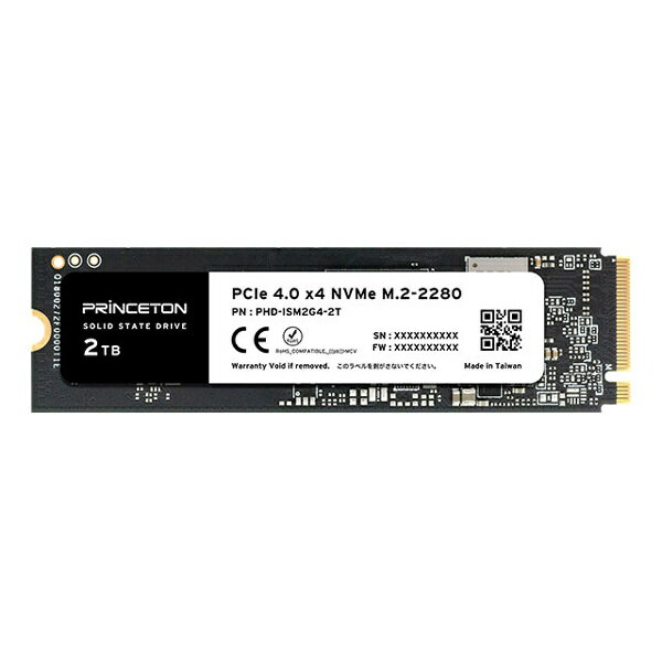 【送料無料】プリンストン PHD-ISM2G4-2T M.2 PCIe 4.0 x4 NVMe対応 内蔵型SSD （2TB）【在庫目安:お取り寄せ】