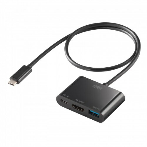【送料無料】サンワサプライ AD-ALCPHDPD02 USB Type C-HDMI変換アダプタ（4K/ PD対応/ USBハブ付き）【在庫目安:お取り寄せ】