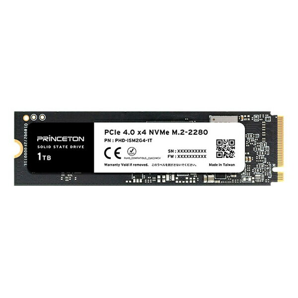 【送料無料】プリンストン PHD-ISM2G4-1T M.2 PCIe 4.0 x4 NVMe対応 内蔵型SSD （1TB）【在庫目安:お取り寄せ】