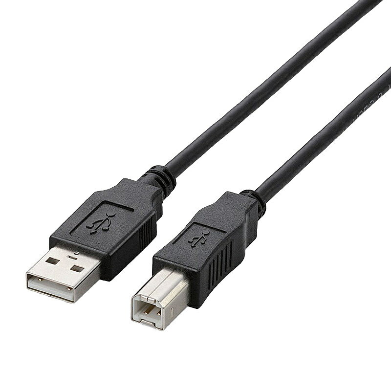 【在庫目安:あり】ELECOM U2C-BN10BK USB2.0ケーブル/ A-Bタイプ/ ノーマル/ 1.0m/ ブラック| パソコン周辺機器 USB ケーブル プリンタ TypeA TypeB