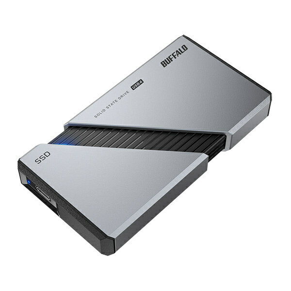 バッファロー SSD-PE2.0U4-SA PC向け USB4（Gen3x2）対応 High-End ポータブルSSD 2TB シルバー| パソコン周辺機器 外付けSSD 外付SSD 外付け 外付 SSD 耐久 省電力 フラッシュディスク フラッシュ