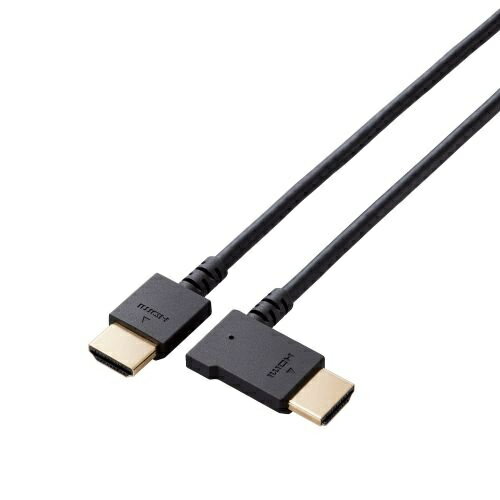 ELECOM CAC-HD14EYL20BK HDMIケーブル/ L字/ やわらか/ 左向き/ 2m/ ブラック【在庫目安:お取り寄せ】