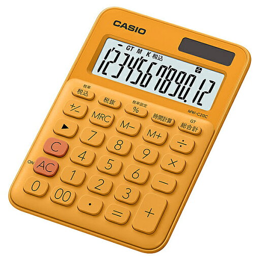 CASIO MW-C20C-RG-N カラフル電卓 ミニジャストタイプ オレンジ【在庫目安:お取り寄せ】| 事務機 電卓 計算機 電子卓上計算機 小型 演算 計算 税計算 消費税 税 CASIO MW-C20C-RG-N カラフル電卓 ミニジャストタイプ オレンジ【在庫目安:お取り寄せ】| 事務機 電卓 計算機 電子卓上計算機 小型 演算 計算 税計算 消費税 税