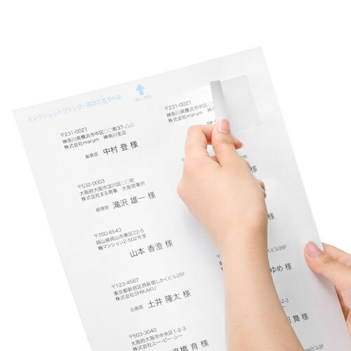 サンワサプライ JP-TA10AN インクジェットプリンタ用宛名ラベル【在庫目安:お取り寄せ】| ラベル シール シート シール印刷 プリンタ 自作