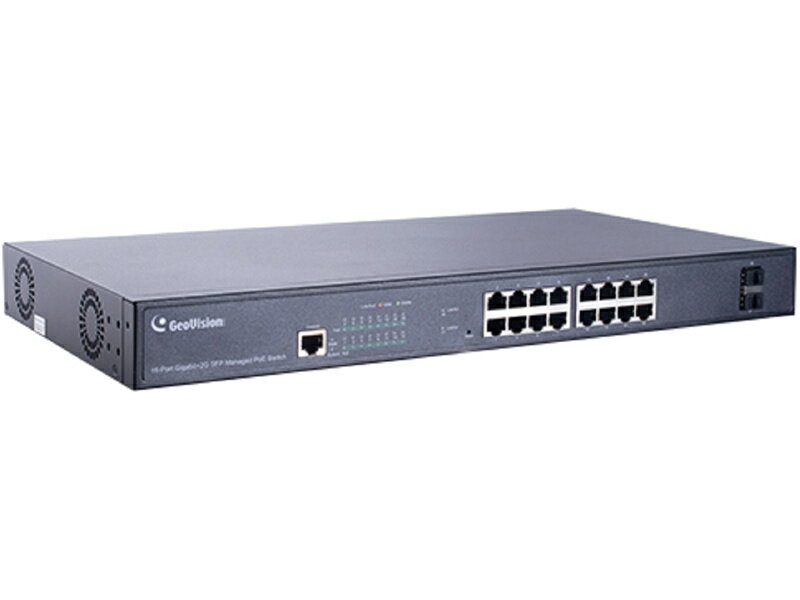 【送料無料】GeoVision GV-APOE1611-V2T3 10/ 100M/ 1000 PoE+対応 (15.4W 供給 /1 PoE port) (最長250m /転送速度10Mbps) 16ポートマネージメントスイッチングハブ 3年保証【在庫目安:お取り寄せ】