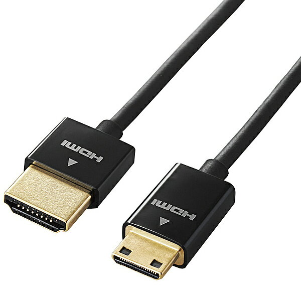 楽天デジタル百貨店PodPark楽天市場店【送料無料】ELECOM DGW-HD14SSM20BK デジカメ用HDMIケーブル/ スーパースリム/ Ver.1.4/ mini/ 2.0m/ ブラック【在庫目安:お取り寄せ】