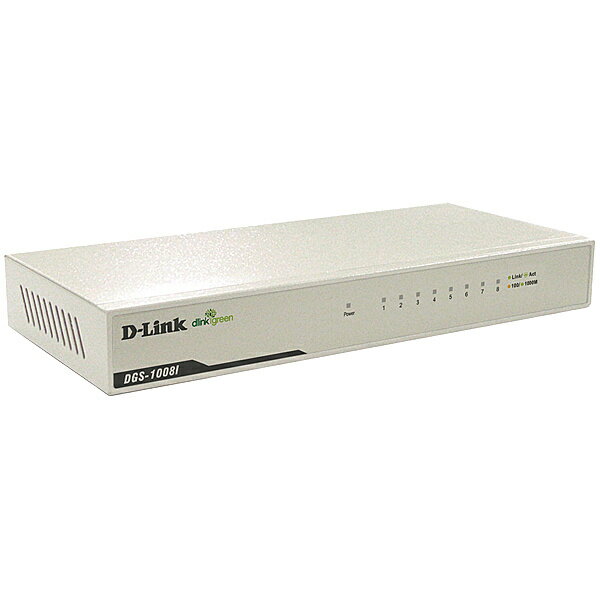 【送料無料】D-Link DGS-1008I/B1 DGS-1008I/ RM 8ポート 10/ 100/ 1000BASE-T 省電力アンマネージメントスイッチングHUB（電源内蔵/ ファンレス/ マグネット付/ 2年保証）【在庫目安:僅少】| パソコン周辺機器
