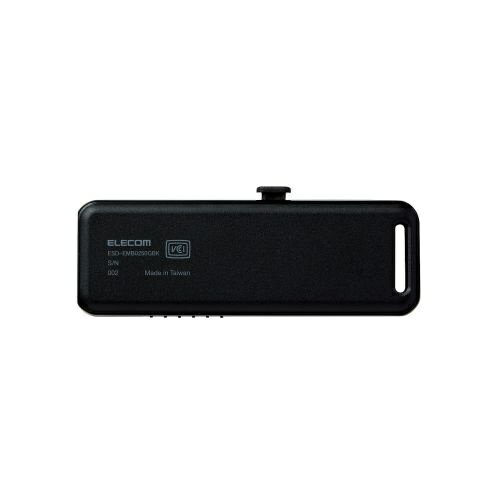 【送料無料】ELECOM ESD-EMB0250GBK 外付けSSD/ ポータブル/ USB3.2(Gen2)対応/ スライド式/ 250GB/ ブラック【在庫目安:お取り寄せ】