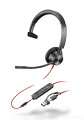 【送料無料】HP 8X217AA Poly Blackwire 3315USB-C+USB-A 変換アダプタ付 片耳 有線モデル ノイズキャンセリングマイク搭載...
