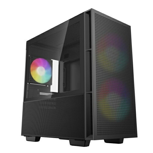 【送料無料】Deepcool R-CH360-BKAPE3-G-1 CH360/ 高エアフローMicroATXケース/ ブラックモデル/ ARGBファン3基標準搭載/ 360mmラジエーター対応/ 強化ガラスとメッシュのハイブリッド左サイドパネル【在庫目安:お取り寄せ】