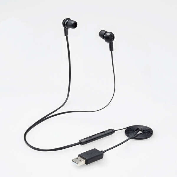 【送料無料】ELECOM HS-EP17UBK インナーイヤー型ヘッドセット/ カナル/ ミュートスイッチ付/ 両耳/ US..