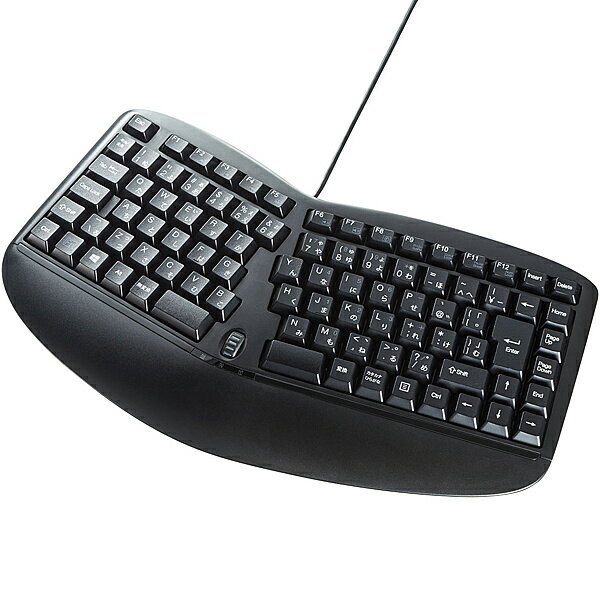 【送料無料】サンワサプライ SKB-ERG3BK エルゴノミクスキーボード(ブラック)【在庫目安:お取り寄せ】| パソコン周辺機器 有線キーボード USB ゲーミング 有線 キーボード ワイヤード ワイアード