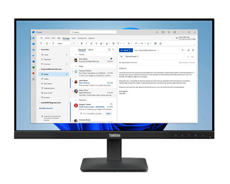 【在庫目安:あり】【送料無料】レノボ・ジャパン 64B5KAR1JP ThinkVision S24-4e (23.8型ワイド液晶ディスプレイ/ 1920×1080/ HDMI、アナログRGB/ ブラック/ スピーカー：なし/ 3年間フル保証/ チルト)| 家電 ディスプレイ ディスプレー モニター モニタ