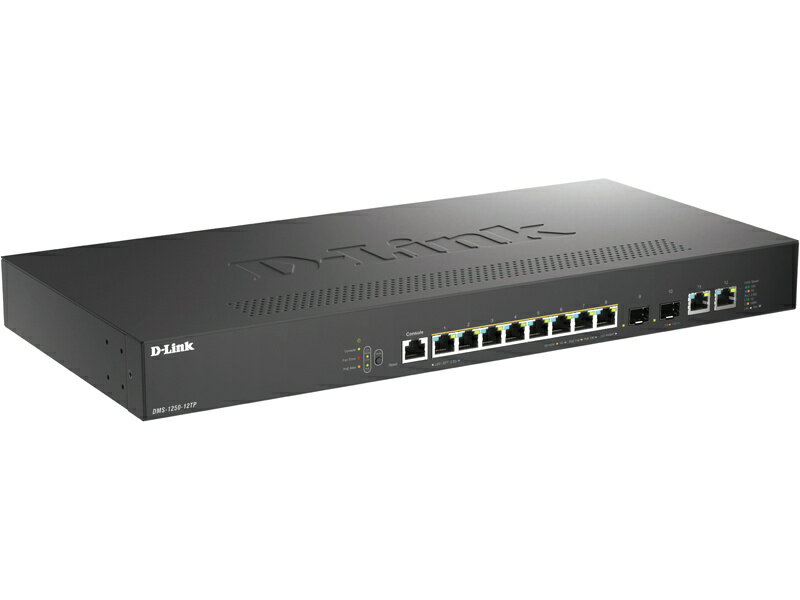 【送料無料】D-Link DMS-1250-12TP/A1 DMS-1250-12TP マルチギガL2スマートマネージドスイッチ、PoE+(Max240W給電)、10/ 100/ 1000/ 2.5G BASE-T×8、100/ 1000/ 2.5G/ 5G/ 10G BASE-T×2、10G SFP+×2、LLW保証【在庫目安:お取り寄せ】| パソコン周辺機器