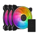 【送料無料】CoolerMaster MFL-B2DN-213P2-R2 MasterFan MF120 Halo2 3in1/ 120mm ARGBファン3個パック/ ブラック/ デュアルループLED/ LEDコントローラーA1付属【在庫目安:お取り寄せ】(2)