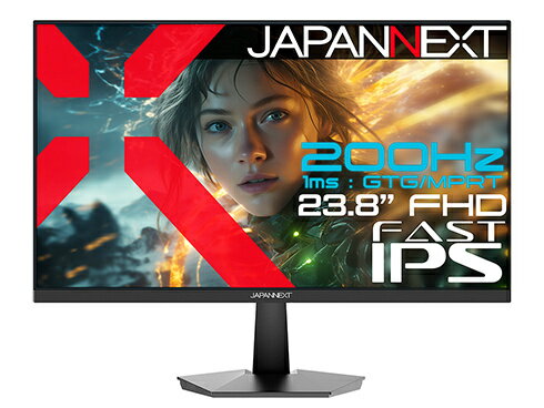 【送料無料】JAPANNEXT JN-IPS238G200F2 ゲーミング液晶ディスプレイ 23.8型/ 1920×1080/ HDMI×2、DP/ ブラック/ スピーカー有/ 2年保証【在庫目安:僅少】
