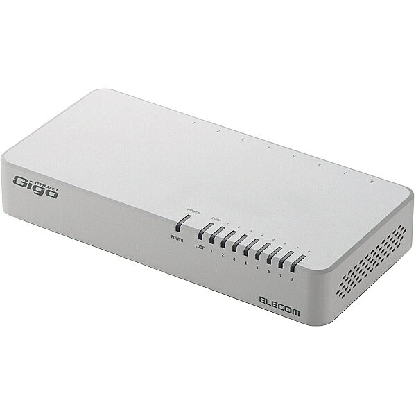 【送料無料】ELECOM EHC-G08PN2-JW Giga対応スイッチングHub/ 8ポート/ プラスチック筐体/ 磁石付き/ 電源内蔵モデル/ ホワイト【在庫目安:お取り寄せ】| パソコン周辺機器