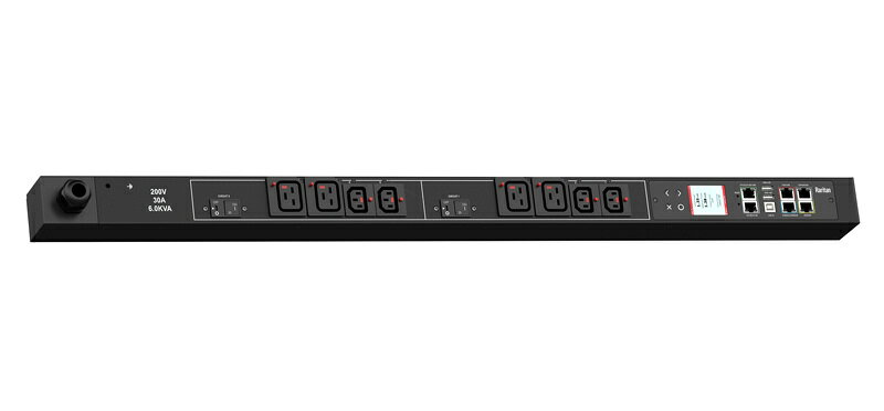 Rakuten - 【送料無料】Raritan PX3-5198J-E2N1 インテリジェントラックPDU 単相 AC200V 30A 入力プラグ：NEMA L6-30P アウトレットLocking C13 (4) Locking C19 (4) 6.0kVA 0Uタイプ【在庫目安:お取り寄せ】| オフィス オフィス家具