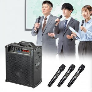 【送料無料】サンワサプライ MM-SPAMP16 ワイヤレスマイク付き拡声器スピーカー（バッテリー内蔵・ワイヤレスマイク3本対応）【在庫目安:お取り寄せ】