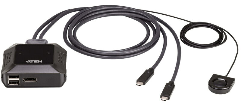 【送料無料】ATEN US3312 2ポート USB-C DisplayPort KVMスイッチ（4K60p対応、ワイヤードリモコン付属）【在庫目安:お取り寄せ】