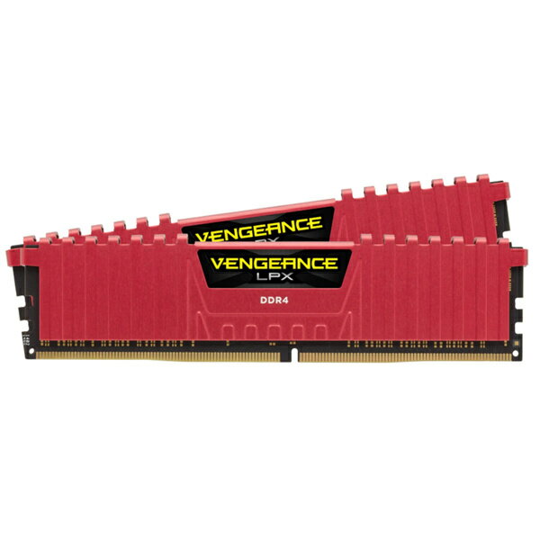 【送料無料】コルセア(メモリ) CMK32GX4M2A2666C16R DDR4 2666MHz 8GBx2 288pin DIMM Unbuffered 16-18-18-35 Vengeance LPX Red【在庫目安:お取り寄せ】 その1