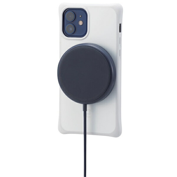 【送料無料】ELECOM W-MA01NV ワイヤレス充電器/ マグネット内蔵/ 5W/ 卓上/ ケーブル一体/ 1m/ ネイビー【在庫目安:お取り寄せ】