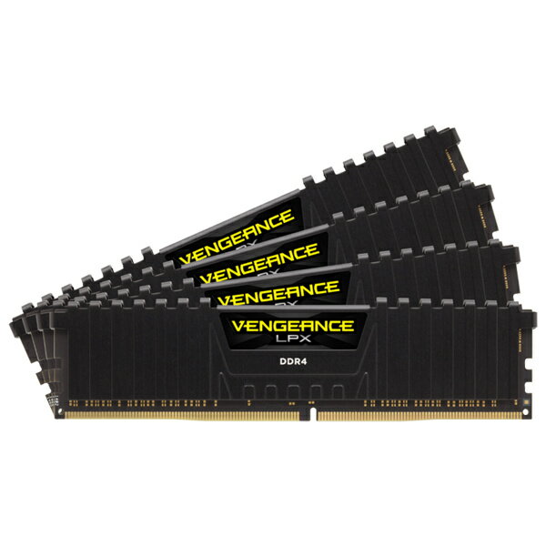 コルセア(メモリ) CMK128GX4M4E3200C16 DDR4 3200MHz 32GBx4 DIMM Unbuffered XMP 2.0 Vengeance LPX black Heatspreader Black PCB