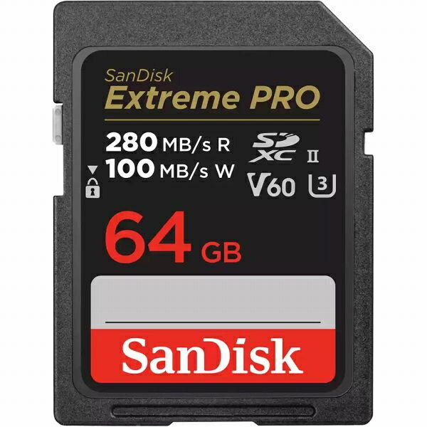 【送料無料】SanDisk SDSDXEP-064G-JNJIP エクストリーム プロ SDXC UHS-II カード 64GB【在庫目安:お取り寄せ】