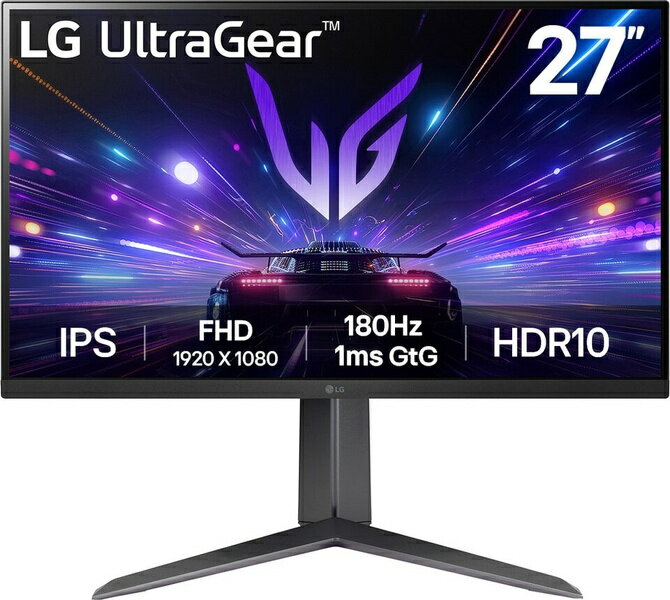 【送料無料】LG電子 27GS65F-B 液晶ディスプレイ 27型/ 1920×1080/ HDMI、DisplayPort/ ブラック/ スピーカー：なし/ Gaming/ IPS/ 180Hz/ 応答速度GTG1ms【在庫目安:お取り寄せ】