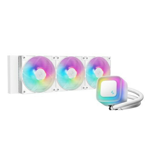 【送料無料】Deepcool R-LE360-WHAMMN-G-2 LE360 WH V2/ 360mm水冷CPUクーラー/ ホワイト/ フロスト仕上げのポンプヘッド/ PWM制御ウォーターポンプ/ ARGBファン/ Intel LGA1851/ 1700/ 1200/ 1151/ 1150/ 1155/ AMD AM5/ AM4