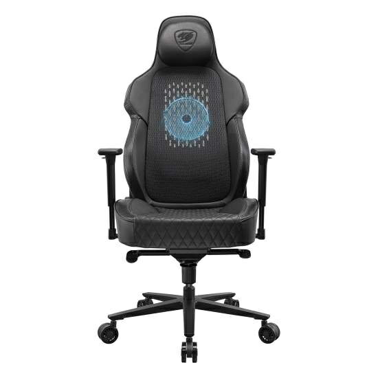 【送料無料】COUGAR CGR-ARP-BLB NxSys Aero Black/ 背もたれに200mm RGBファンを内蔵するゲーミングチェア/ ブラック/ エラストマーメッシュ素材採用/ プレミアムPVCレザー/ 150度リクライニング【在庫目安:お取り寄せ】