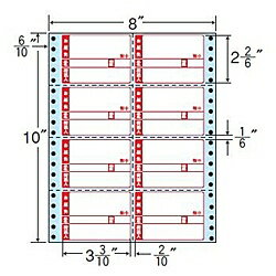 タックフォームラベル 8インチ×10インチ 8面付(1ケース500折) 詳細スペック タイプ上質紙 サイズ(規格外)8インチ×10インチ 入数500折/ケース 白色度78% GPN(グリーン購入ネットワーク)登録