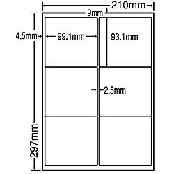 【送料無料】東洋印刷 LDW6GM シートカットラベル A4版 6面付(1ケース500シート)【在庫目安:お取り寄せ】| ラベル シール シート シール印刷 プリンタ 自作