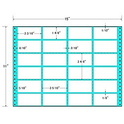 東洋印刷 MH15W タックフォームラベル 15インチ×11インチ 24面付(1ケース500折)| ラベル シール シート シール印刷 プリンタ 自作