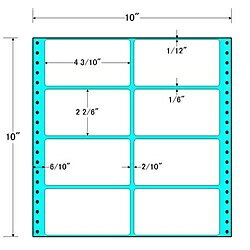 東洋印刷 M10T タックフォームラベル 10インチ×10インチ 8面付(1ケース500折)| ラベル シール シート シール印刷 プリンタ 自作
