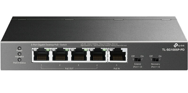 【在庫目安:あり】【送料無料】TP-LINK TL-SG1005P-PD(UN) 5ポート ギガビットデスクトップPoE+スイッチ（PoE++ In 1ポート＆PoE+Out 4ポート搭載）