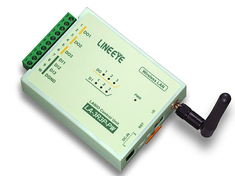 【送料無料】ラインアイ LA-3R3P-PW2 無線LAN接続型デジタルIOユニット リレー接点3出力/ ドライ接点3入力【在庫目安:お取り寄せ】
