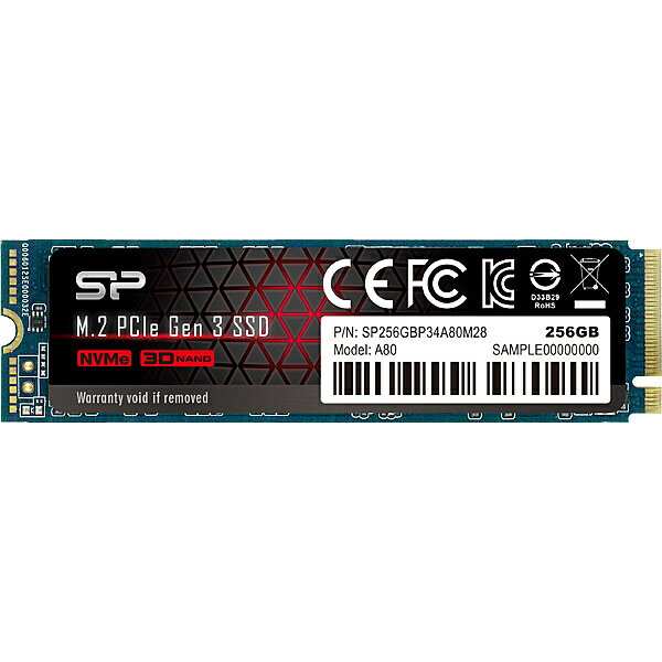 【送料無料】シリコンパワー SP256GBP34A80M28 M.2 Gen3 x4 type2280　256GB　SSD【在庫目安:お取り寄せ】| パソコン周辺機器 M.2SSD M.2 SSD 耐久 省電力 フラッシュディスク フラッシュ 増設 交換