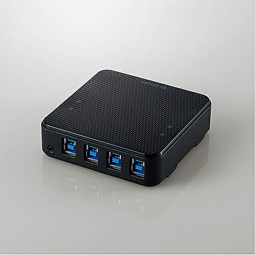 【送料無料】ELECOM U3SW-T4 USB切替器/ USB3.0/ PC側4ポート/ 接続機器4ポート/ 手元スイッチ/ ブラック【在庫目安:お取り寄せ】