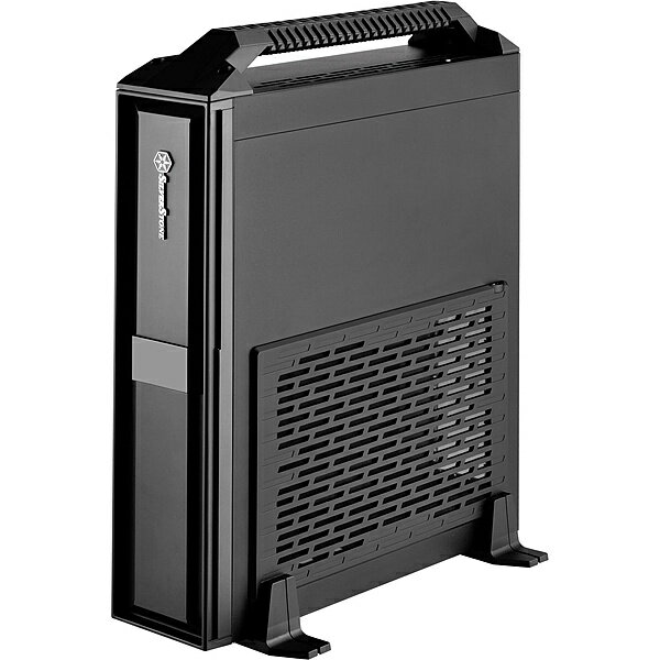 楽天デジタル百貨店PodPark楽天市場店【送料無料】SilverStone SST-ML08B-H スリム型Min-ITXケース ブラック＋ハンドル【在庫目安:お取り寄せ】