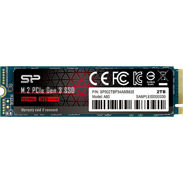 【送料無料】シリコンパワー SP002TBP34A80M28 M.2 Gen3 x4 type2280 2TB SSD【在庫目安:お取り寄せ】